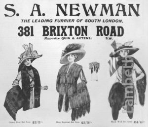 S.A. NEWMAN, FURRIER, 381 BRIXTON ROAD, BRIXTON