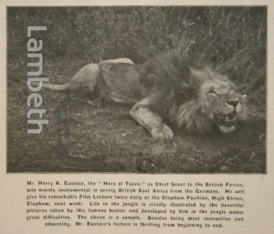 HUNTER HARRY EUSTACE LECTURE, CLAPHAM PAVILION, HIGH STREET