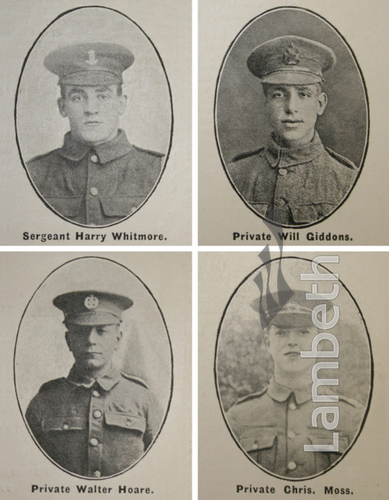 SUSSEX RD SCHOOL WWI DEATHS: WHITMORE, GIDDONS, HOARE & MOSS