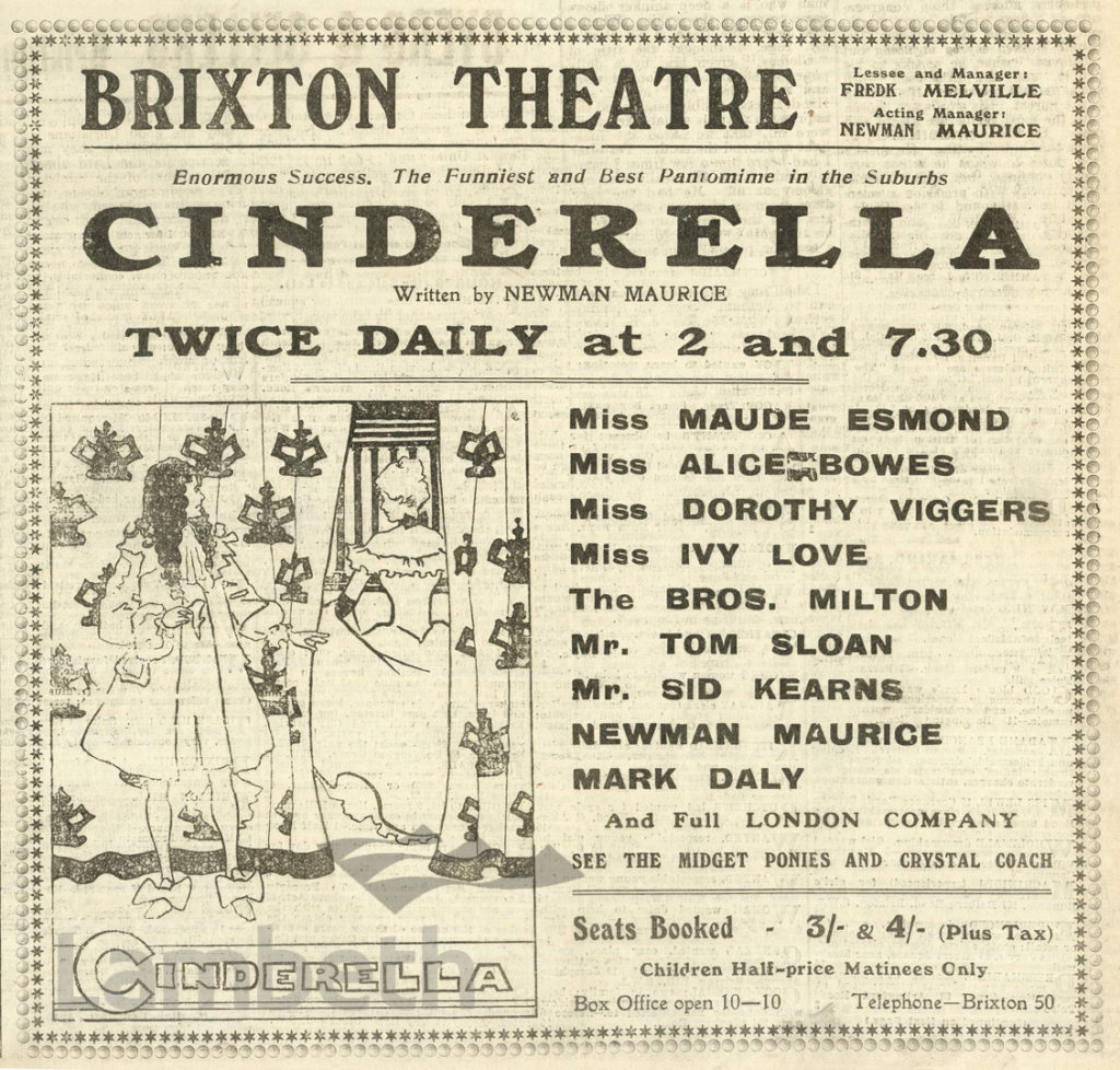 CINDERELLA PANTOMIME, BRIXTON THEATRE