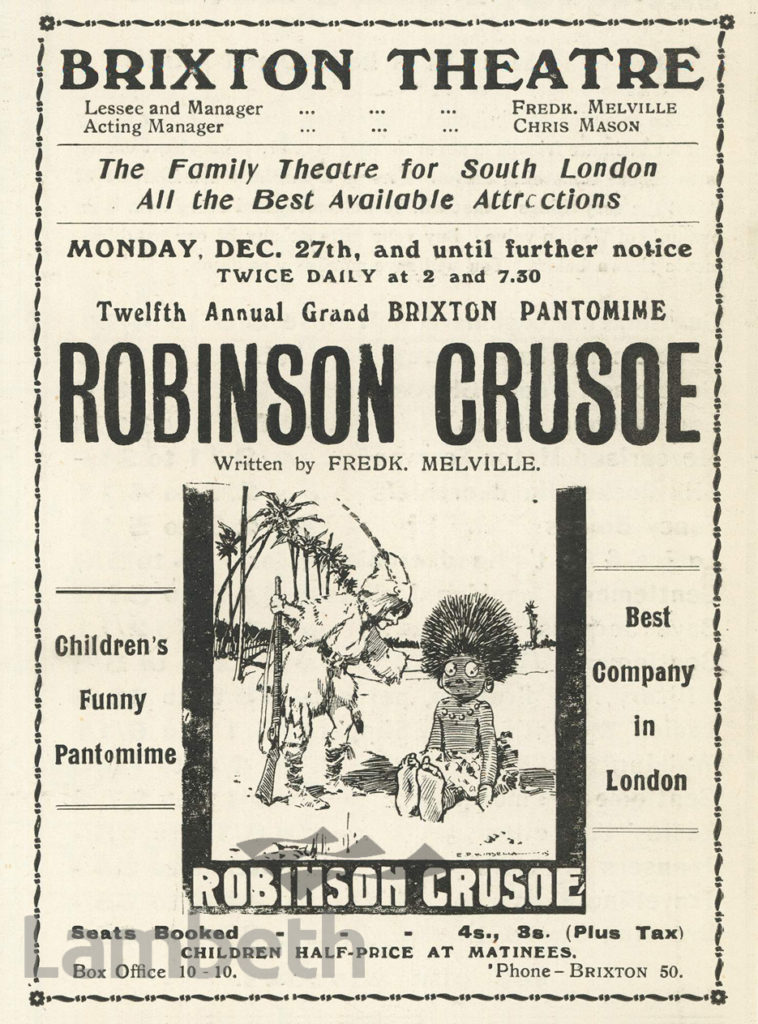 ROBINSON CRUSOE PANTOMIME, BRIXTON THEATRE