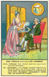 MRS THRALE & DR JOHNSON IN TEA ADVERT