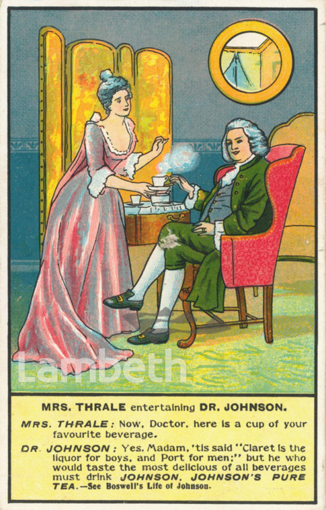 MRS THRALE & DR JOHNSON IN TEA ADVERT