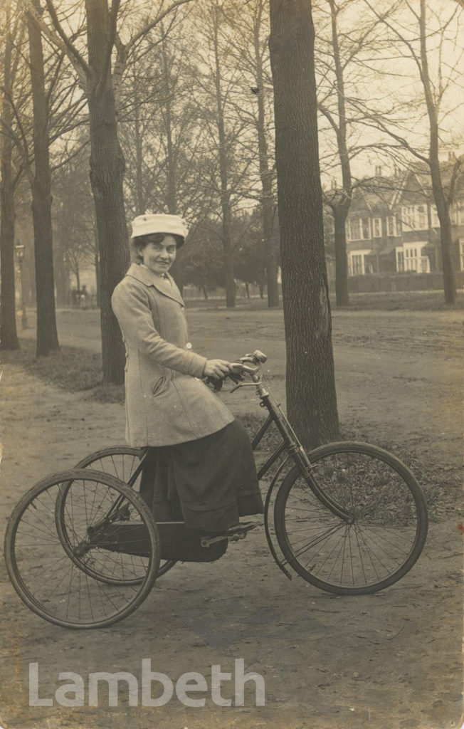 TRICYCLING LADY, TOOTING BEC COMMON