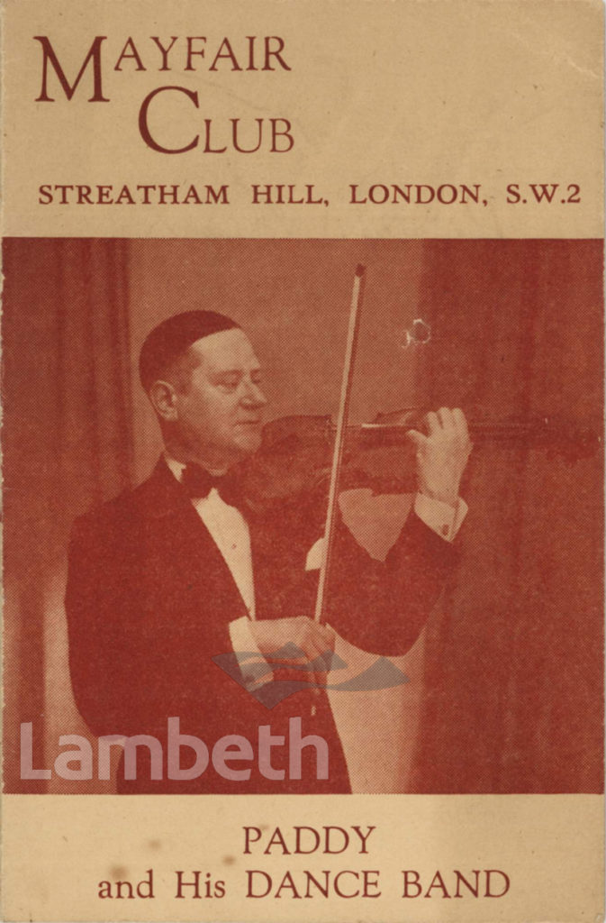 LEAFLET: MAYFAIR CLUB, STREATHAM HILL