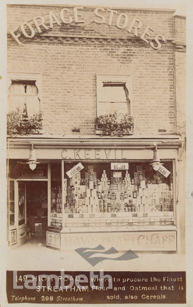 C. KEEVIL, FORAGE STORES, 149 STREATHAM HIGH ROAD