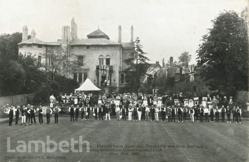 BOWLS TOURNAMENT, CONSTITUTIONAL CLUB, STREATHAM HIGH ROAD