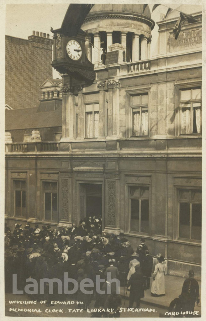 CLOCK UNVEILING, TATE LIBRARY, STREATHAM