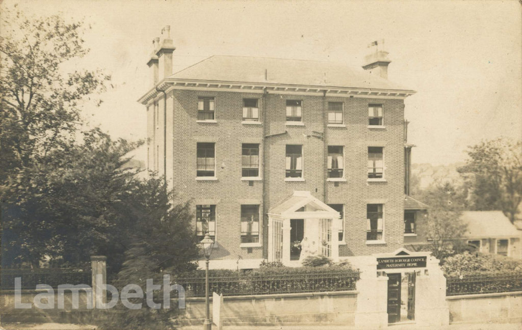 LAMBETH MATERNITY HOME, 210 KNIGHT’S HILL, WEST NORWOOD