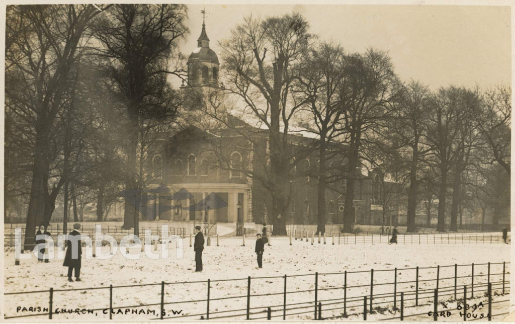 HOLY TRINITY UNDER SNOW, CLAPHAM COMMON