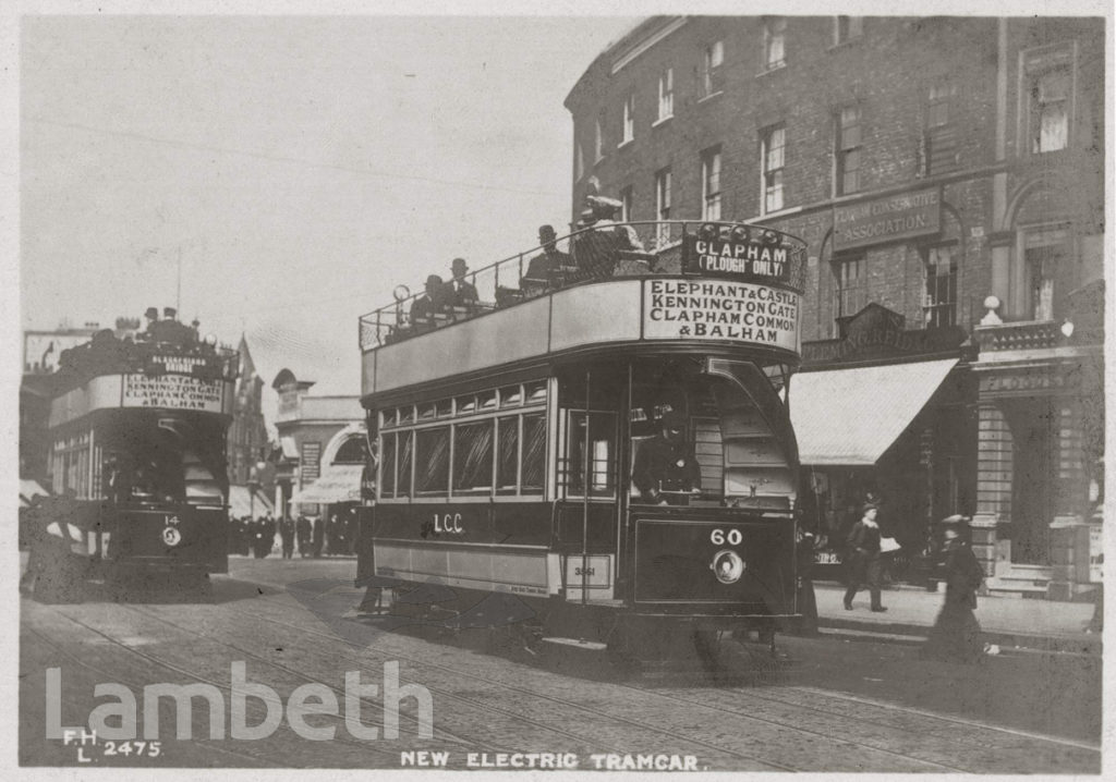 NEW ELECTRIC TRAM CAR, CLAPHAM