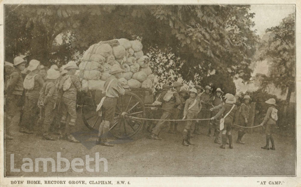 BOYS’ HOME, RECTORY GROVE, CLAPHAM: ‘AT CAMP’