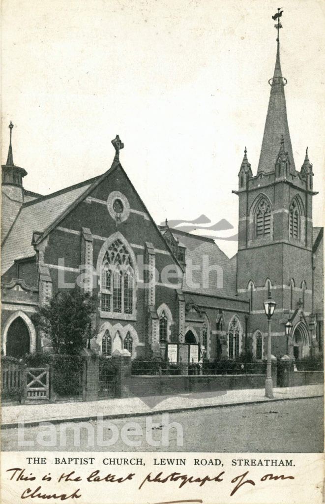 BAPTIST CHURCH, LEWIN ROAD, STREATHAM COMMON