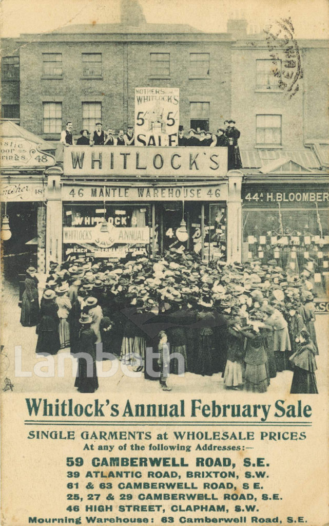 WHITLOCK’S ANNUAL SALE, 46 CLAPHAM HIGH STREET