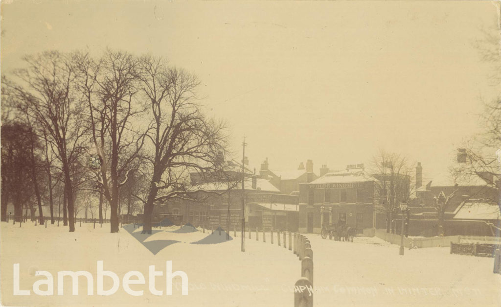 WINTER SNOW, THE WINDMILL, CLAPHAM COMMON