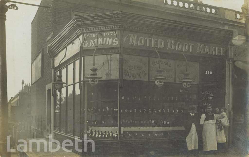 G. ATKINS, BOOTMAKER, 390 WANDWORTH ROAD, CLAPHAM