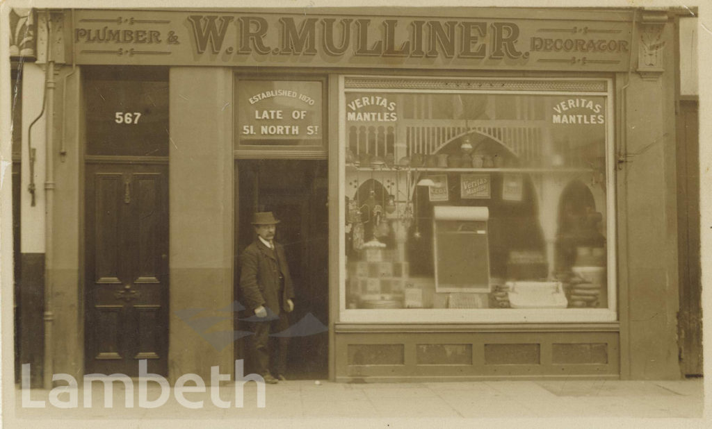 W.R. MULLINER, 567 WANDSWORTH ROAD, CLAPHAM