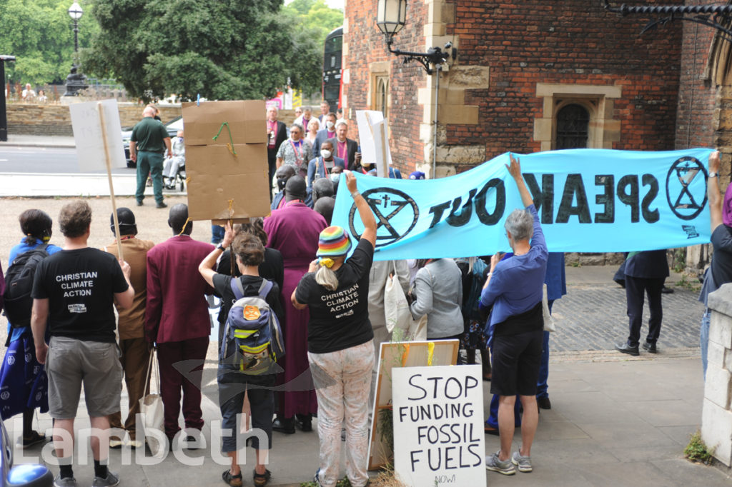 CHRISTIAN CLIMATE ACTION PROTEST, LAMBETH PALACE