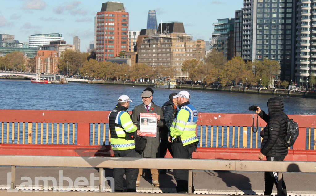 PROTESTER, VAUXHALL BRIDGE