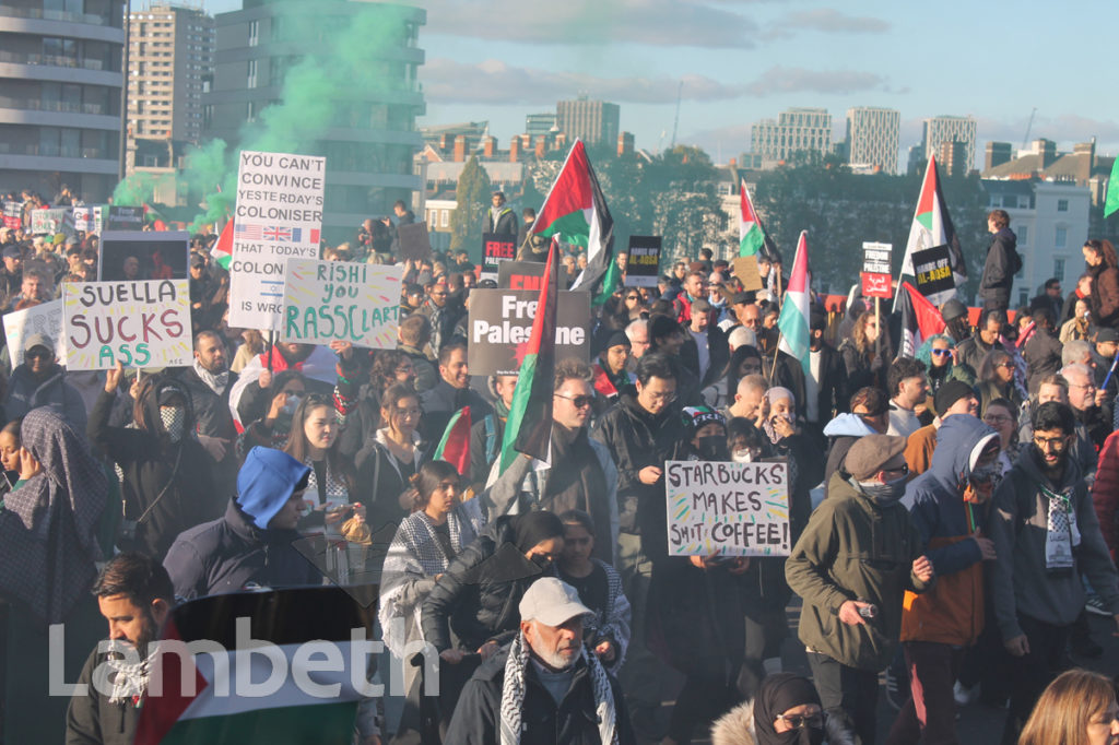 PALESTINIAN PROTEST MARCH, VAUXHALL BRIDGE