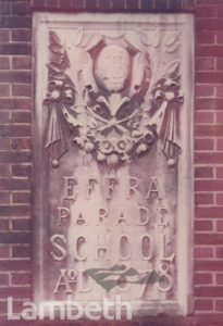 EFFRA SCHOOL CARTOUCHE, EFFRA PARADE, BRIXTON