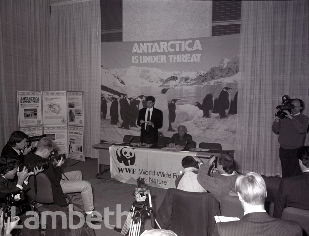 JACQUES COUSTEAU, WWF ANTARCTICA CONFERENCE, LONDON