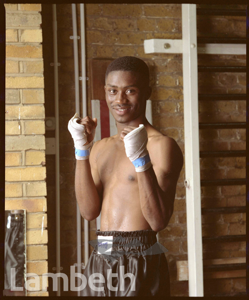 YOUNG BOXER, FITZROY LODGE BOXING CLUB, LAMBETH ROAD