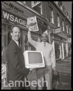 MR PATEL, NEWSAGENTS' COMPETION WINNER, 548 STREATHAM HIGH ROAD