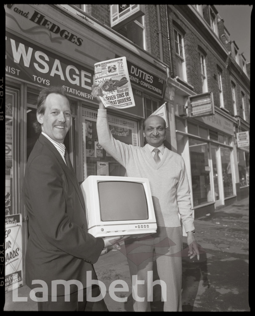 MR PATEL, NEWSAGENTS’ COMPETION WINNER, 548 STREATHAM HIGH ROAD