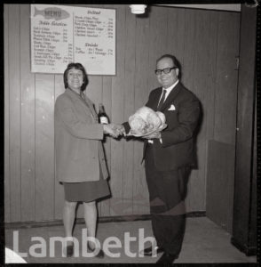 RAFFLE WINNER, WINDMILL FISH BAR, WINDMILL ROW, KENNINGTON