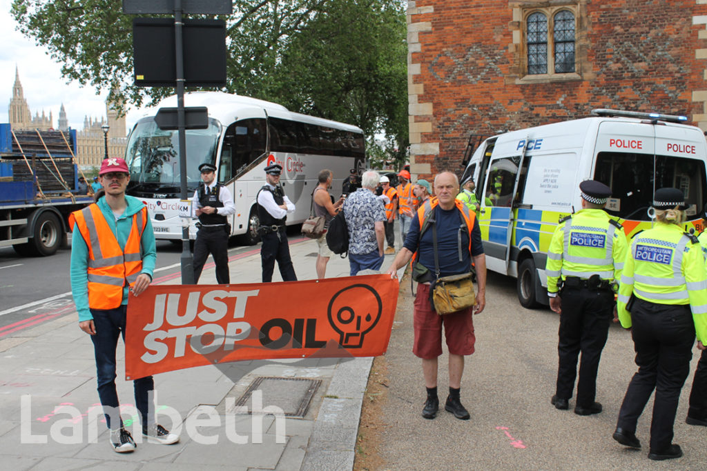 JUST STOP OIL PROTEST, LAMBETH PALACE ROAD