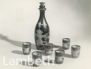 LIQUEUR SET BY AGNETE HOY, DOULTON'S, LAMBETH