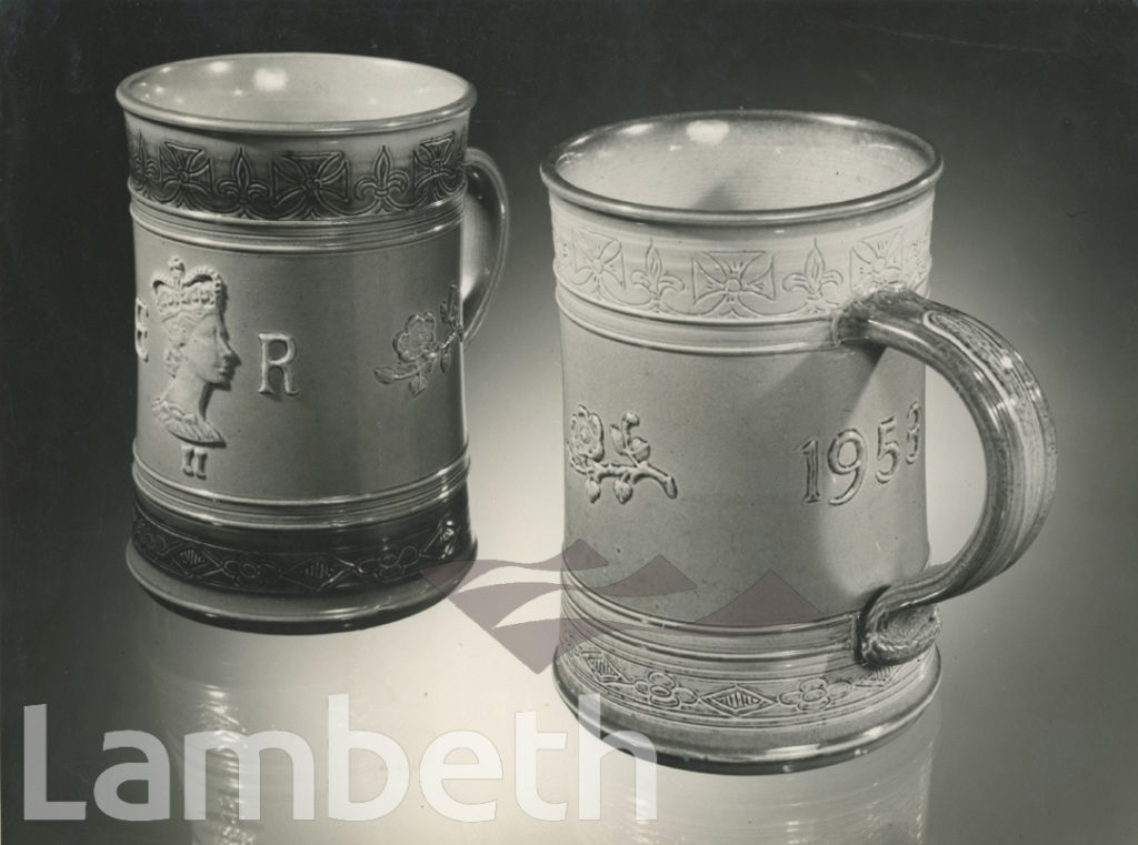 QUEEN ELIZABETH II CORONATION TANKARD, DOULTON, LAMBETH