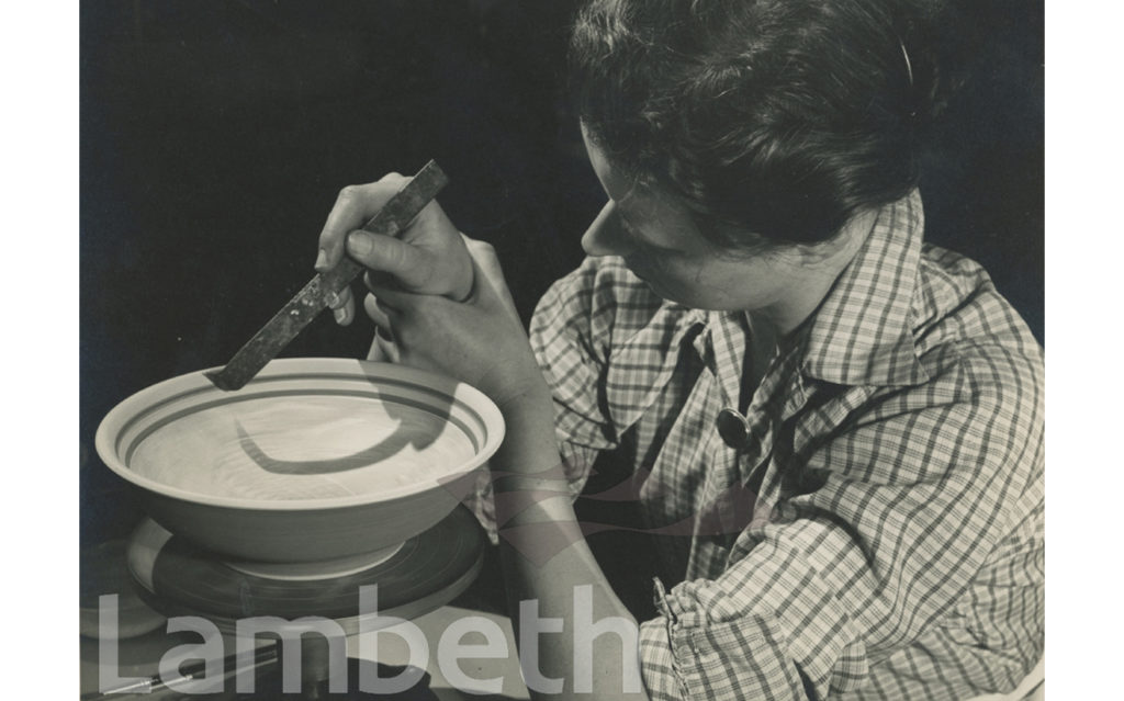 AGNETE HOY DECORATING BOWL, DOULTON’S POTTERY, BLACK PRINCE ROAD, LAMBETH