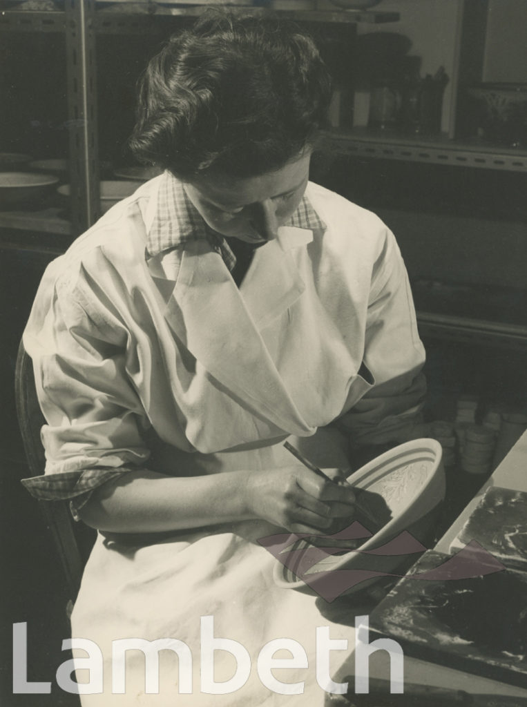 AGNETE HOY APPLYING DECORATION, DOULTON’S, LAMBETH