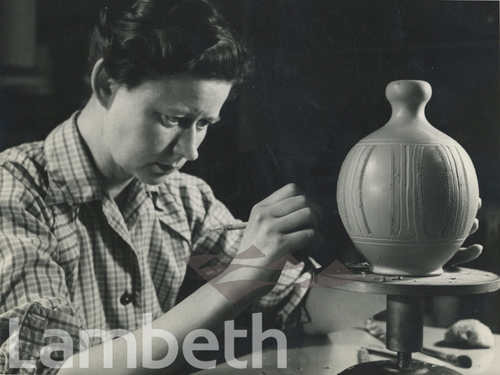 AGNETE HOY DECORATING VASE, DOULTON’S, LAMBETH