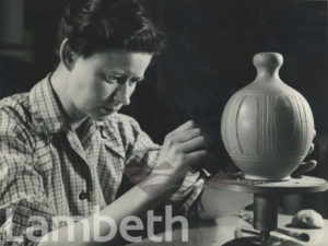 AGNETE HOY DECORATING VASE, DOULTON'S, LAMBETH
