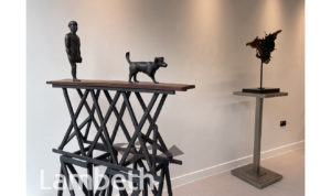 'CROSSING THE RIVER', SCULPTURE BY STEPHEN DUNCAN, 'VOICES FROM UKRAINE' EXHIBITION, BRIXTON