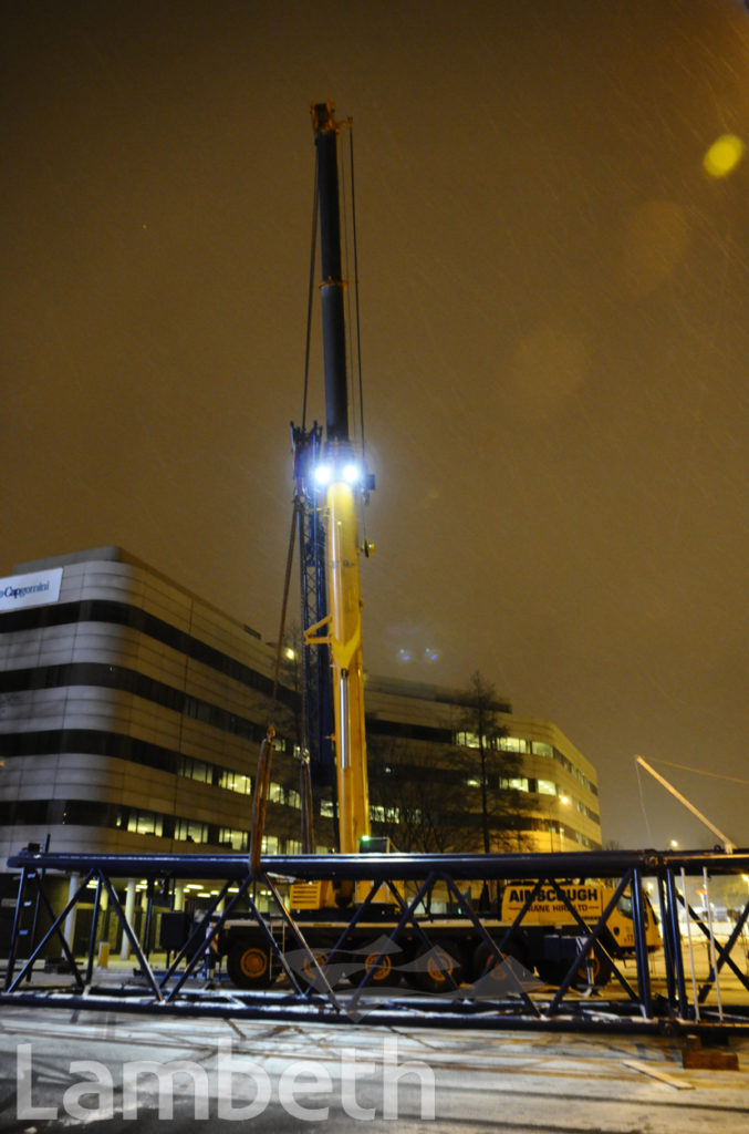 CRANE JIB REMOVAL, VAUXHALL HELICOPTER CRASH