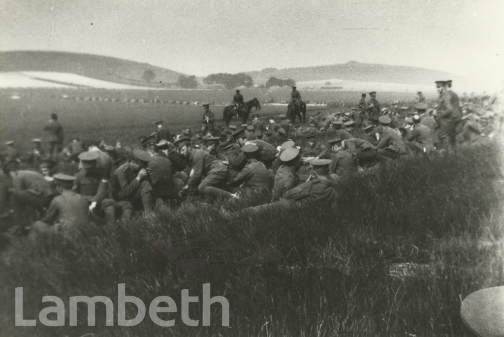 FIRST SURREY RIFLES SOLDIERS AT WWI TRAINING CAMP