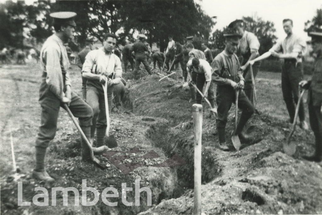 FIRST SURREY RIFLES, TRENCH CONSTRUCTION TRAINING, WWI