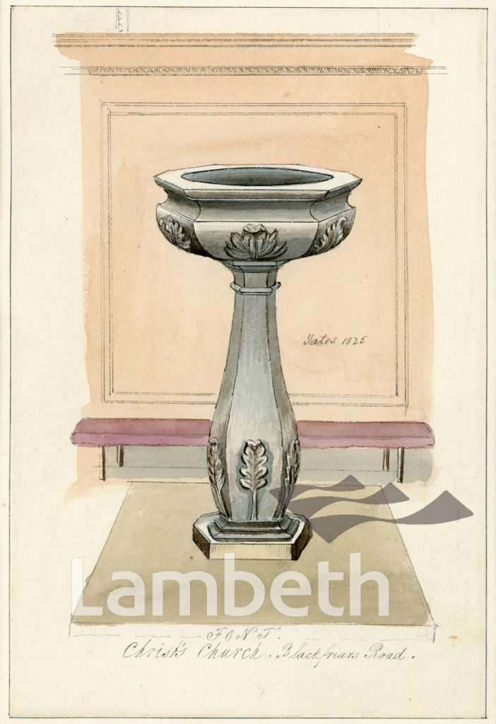 FONT, CHRIST CHURCH, BLACKFRIARS ROAD, SOUTHWARK