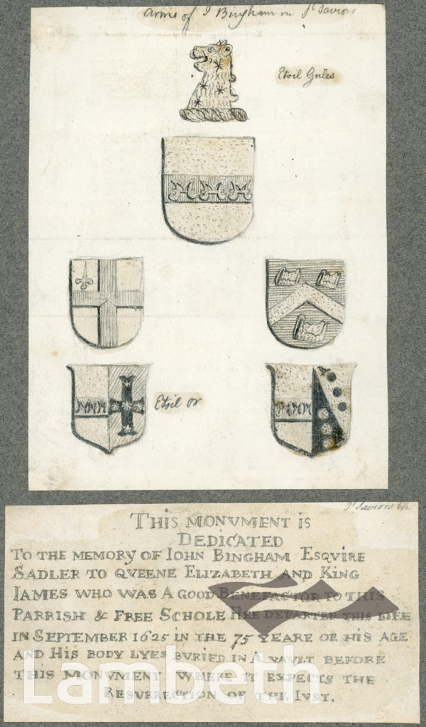 ARMS OF JOHN BINGHAM, ST SAVIOUR’S CATHEDRAL, SOUTHWARK