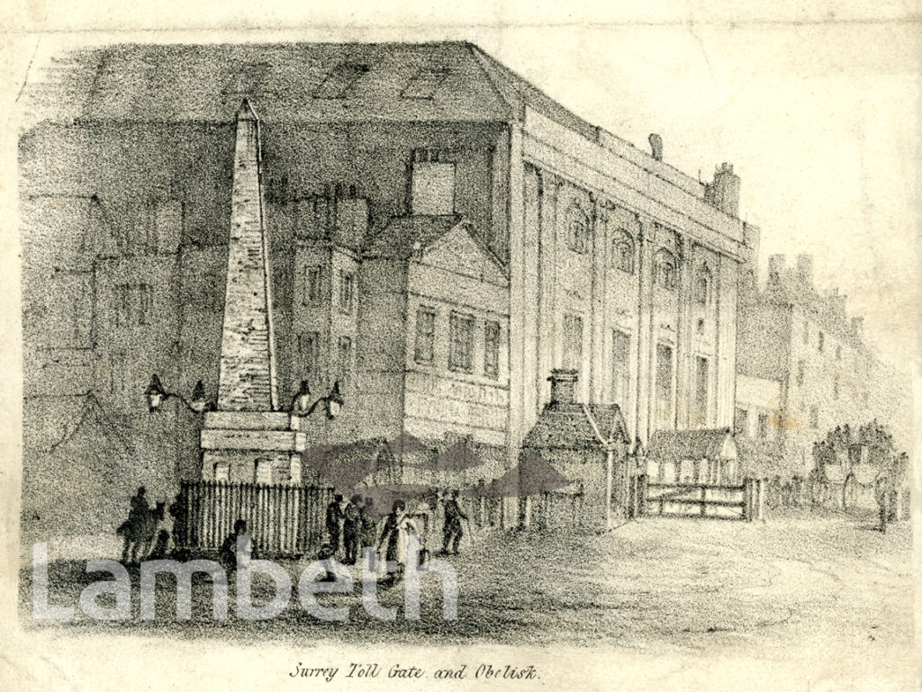 SURREY TOLL GATE & OBELISK, BLACKFRIARS ROAD, SOUTHWARK