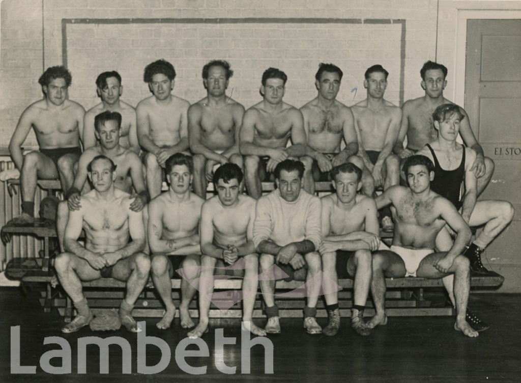 WRESTLERS, WALWORTH MEN’S INSTITUTE, AVENUE SCHOOL, CAMBERWELL