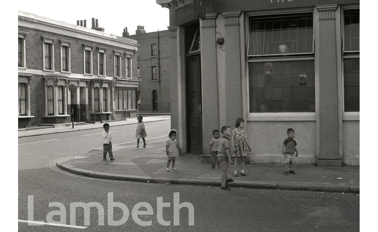 CHILDREN OUTSIDE TREHERNE ARMS, ELLIOTT ROAD, B