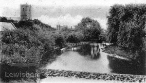Ladywell Recreation Ground Showing River Ravensbourne & St Mary’s Church From Ladywell Bridge