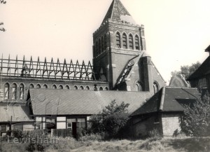 St.Laurence’s Church From Vicarage Gardens During Demolition