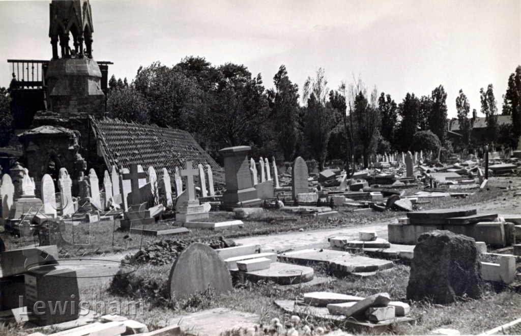 Brockley Cemetery – Church of England Chapel bomb damage