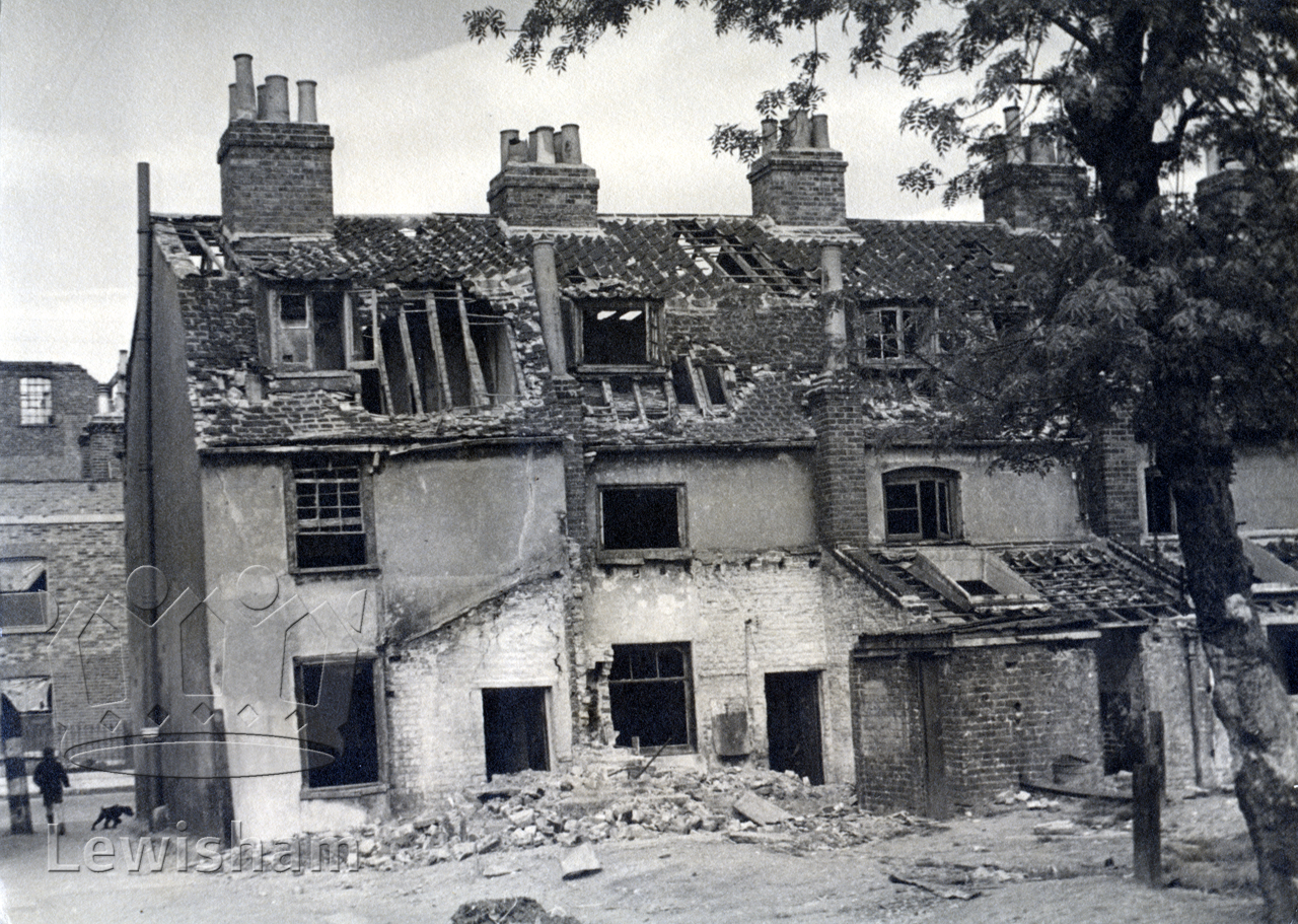 Rear view of bombed houses Lewisham Borough PhotosLewisham Borough Photos